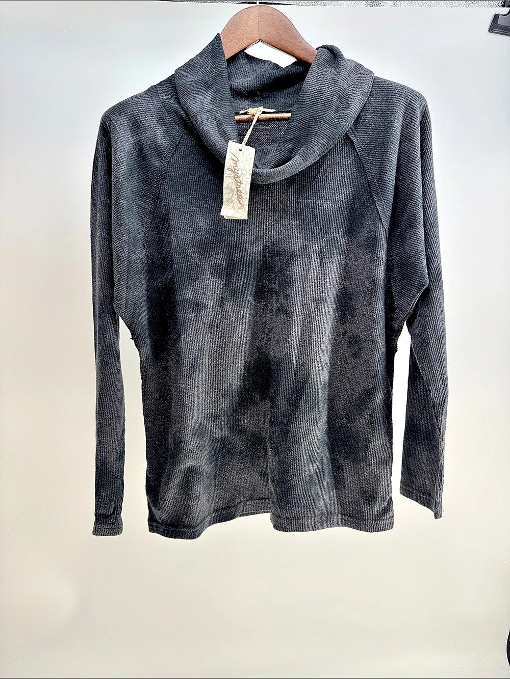 Mystree Cowl Neck Top in Heather Gray Size NWT